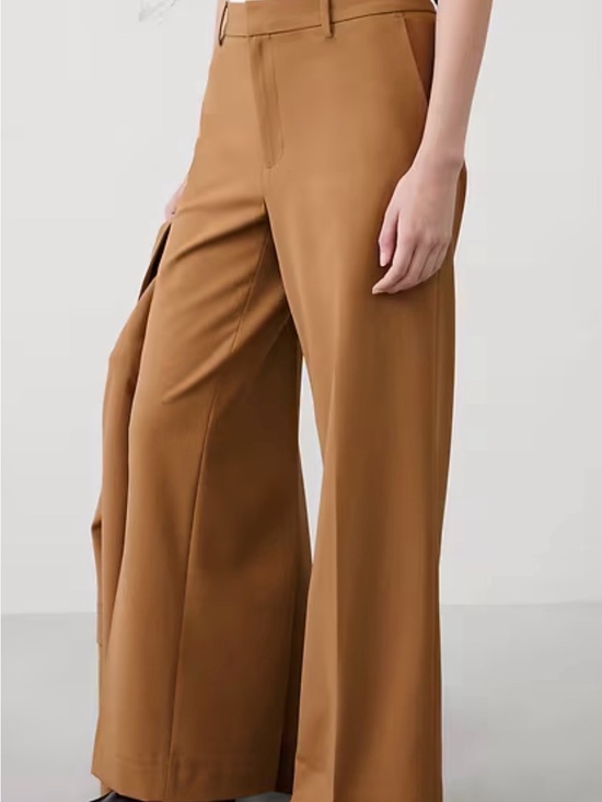Banana Republic Pants - NWT Banana Republic Wide-Leg Sculpted Stretch Trousers Afternoon Latte
